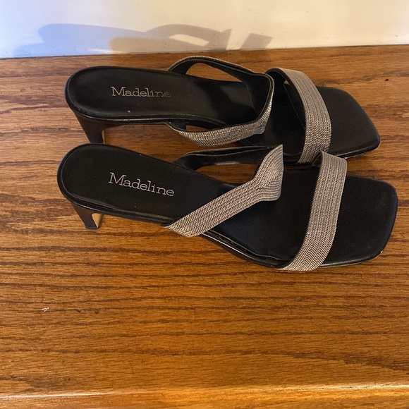 Muted Silver Slide Sandals - Picture 2 of 10